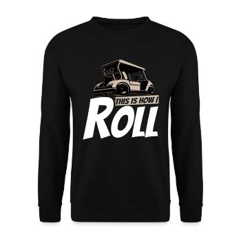 Voiturette de golf alors je roule un drôle de golfeur - Sweat-shirt Unisexe - noir - Devant - Alina (178cm) & Michal (187cm)