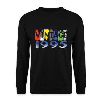 Vintage 1995 Retro Bitrthday Limited Edition - Unisex Sweatshirt - black - Front - Alina (178cm) & Michal (187cm)