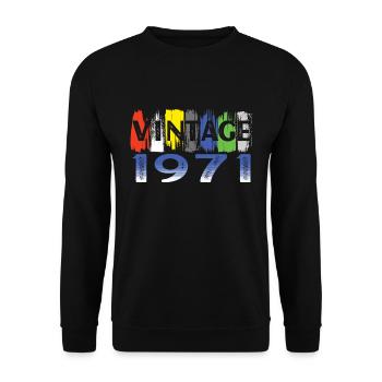 Vintage 1971 Retro Bitrthday Limited Edition - Unisex Sweatshirt - black - Front - Alina (178cm) & Michal (187cm)