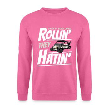 Golfwagen So Rolle Ich Einen Lustigen Golfer - Unisex Pullover - Pink - Vorne