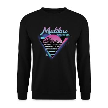 Années 70 80 dans la ville californienne de Malibu - Sweat-shirt Unisexe - noir - Devant - Alina (178cm) & Michal (187cm)