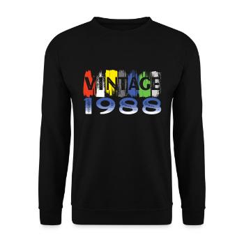 Vintage 1988 Retro Bitrthday Limited Edition - Unisex Sweatshirt - black - Front - Alina (178cm) & Michal (187cm)