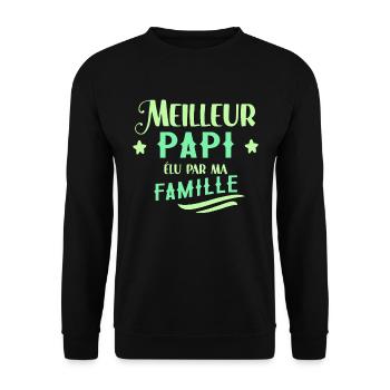 Meilleur Papi Idée Cadeau Fête Des Grands-Pères - Sweat-shirt Unisexe - noir - Devant - Alina (178cm) & Michal (187cm)