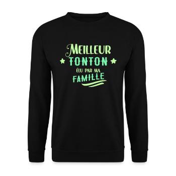 Meilleur Tonton Idée Cadeau Futur Tonton - Sweat-shirt Unisexe - noir - Devant - Alina (178cm) & Michal (187cm)