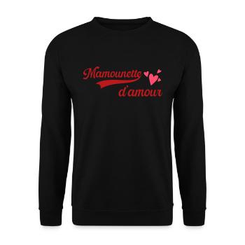 Mamounette D'Amour Cadeau Pour La Fête Des Mères - Sweat-shirt Unisexe - noir - Devant - Alina (178cm) & Michal (187cm)