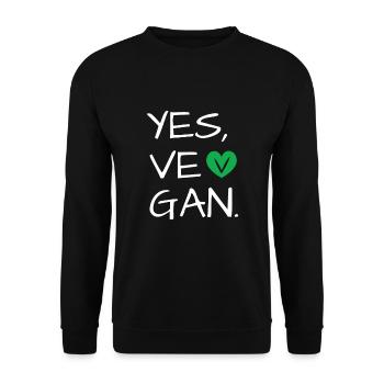 Yes We Can Vegans Vegan Animal Lover Animal - Unisex Sweatshirt - black - Front - Alina (178cm) & Michal (187cm)