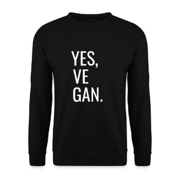 Yes We Can Veganer Vegan Tierfreund Tierschutz - Unisex Pullover - Schwarz - Vorne - Alina (178cm) & Michal (187cm)