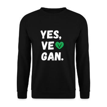 Yes We Can Veganer Vegan Tierfreund Tierschutz - Unisex Pullover - Schwarz - Vorne - Alina (178cm) & Michal (187cm)