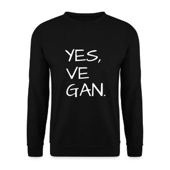 Yes We Can Veganer Vegan Tierfreund Tierschutz - Unisex Pullover - Schwarz - Vorne - Alina (178cm) & Michal (187cm)