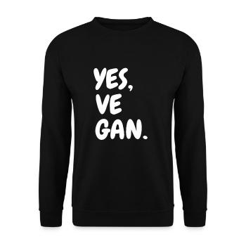 Yes We Can Veganer Vegan Tierfreund Tierschutz - Unisex Pullover - Schwarz - Vorne - Alina (178cm) & Michal (187cm)