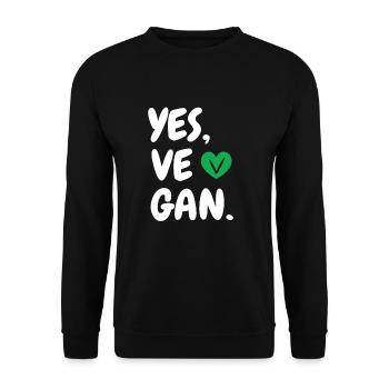 Yes We Can Veganer Vegan Tierfreund Tierschutz - Unisex Pullover - Schwarz - Vorne - Alina (178cm) & Michal (187cm)
