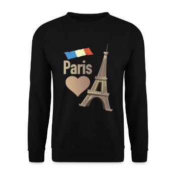 Paris - Sweat-shirt Unisexe - noir - Devant - Alina (178cm) & Michal (187cm)