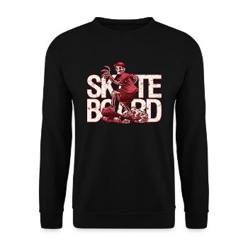 Skate Skeleton in Skateboarder Design - Unisex Sweatshirt - black - Front - Alina (178cm) & Michal (187cm)