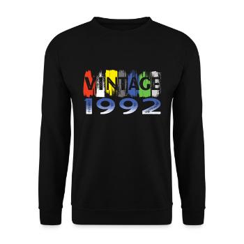 Vintage 1992 Retro Bitrthday Limited Edition - Unisex Sweatshirt - black - Front - Alina (178cm) & Michal (187cm)