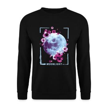 Mondschein Japanische Malerei Retro-grafik - Unisex Pullover - Schwarz - Vorne - Alina (178cm) & Michal (187cm)