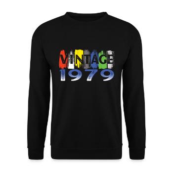 Vintage 1979 Retro Bitrthday Edition Limitée - Sweat-shirt Unisexe - noir - Devant - Alina (178cm) & Michal (187cm)