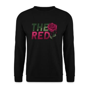 Die Rote Japanische Retro Rosen-grafik - Unisex Pullover - Schwarz - Vorne - Alina (178cm) & Michal (187cm)
