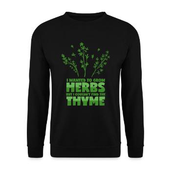 Herbal saying - thyme puns - Unisex Sweatshirt - black - Front - Alina (178cm) & Michal (187cm)