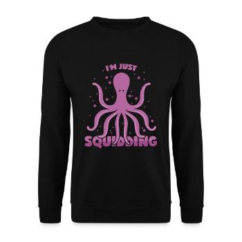 Octopus pun Kalmar spell Kraken pun - Unisex Sweatshirt - black - Front - Alina (178cm) & Michal (187cm)