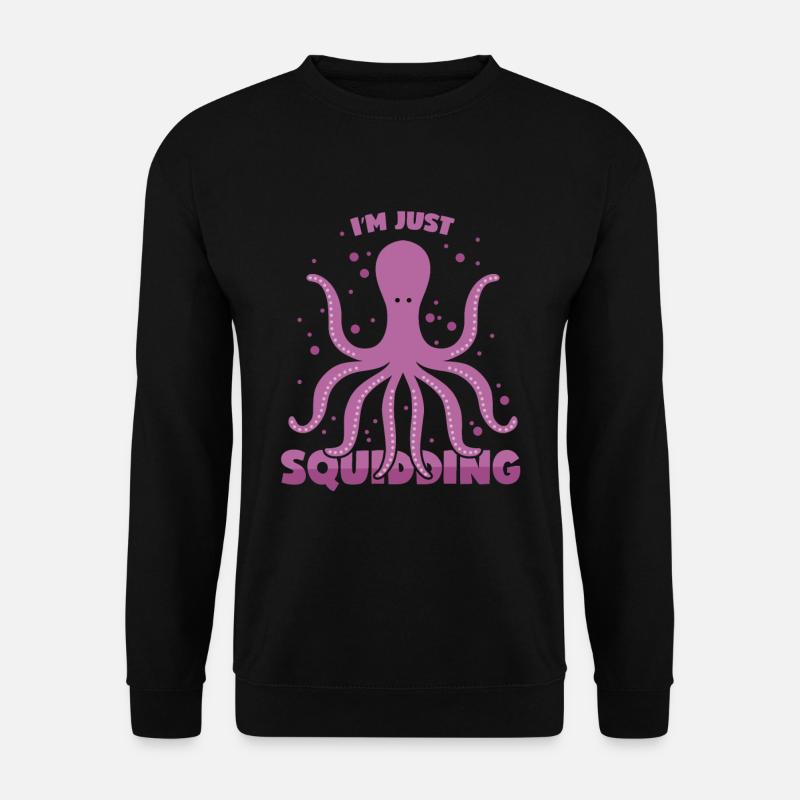 Oktopus Wortwitz Kalmar Spruch Kraken Wortspiel - Unisex Pullover - Schwarz