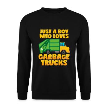 Juste un garçon qui aime les camions à ordures - Sweat-shirt Unisexe - noir - Devant - Alina (178cm) & Michal (187cm)