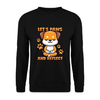 Dog: Pause & Reflect - Meditation - Unisex Sweatshirt - black - Front - Alina (178cm) & Michal (187cm)