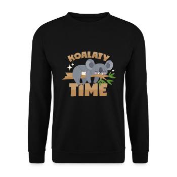 Koala Wortwitz - Unisex Pullover - Schwarz - Vorne - Alina (178cm) & Michal (187cm)