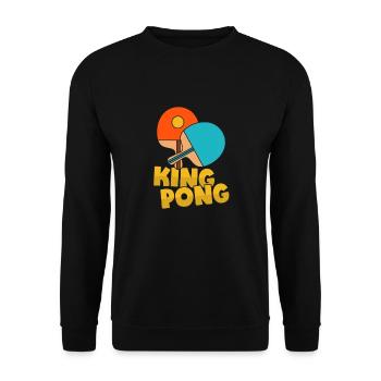 König des Ping Pong für Tischtennis-Spieler - Unisex Pullover - Schwarz - Vorne - Alina (178cm) & Michal (187cm)