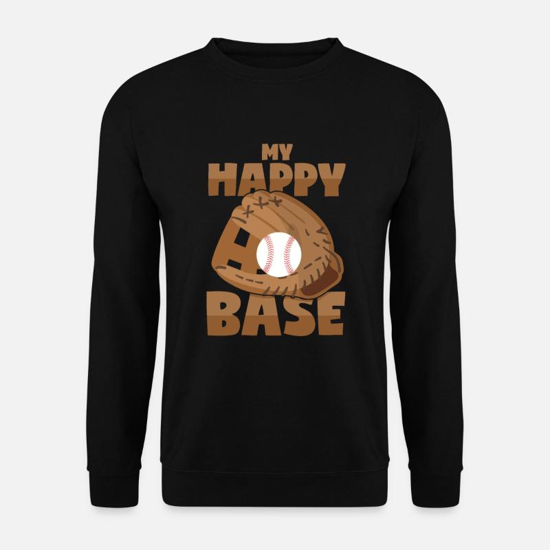 Baseball - Happy Place - Puns - Unisex Sweatshirt - black