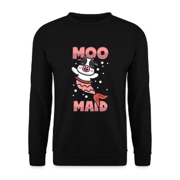 Vache + Sirène = Moomaid - Sweat-shirt Unisexe - noir - Devant - Alina (178cm) & Michal (187cm)