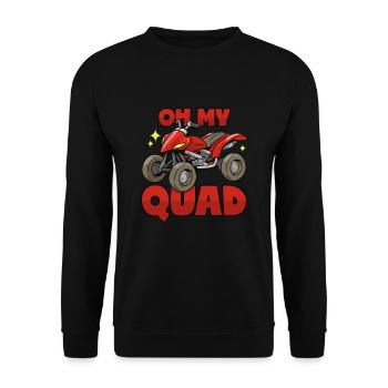 Quad Wortwitz, ATV Spruch - Unisex Pullover - Schwarz - Vorne - Alina (178cm) & Michal (187cm)