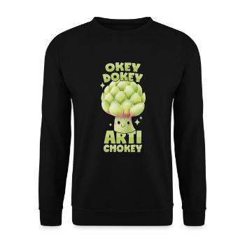 Artischocke: Okey Dokey Artichokey - Unisex Pullover - Schwarz - Vorne - Alina (178cm) & Michal (187cm)
