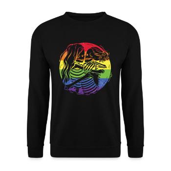 Lesben Gay Pride Bisexuell - Unisex Pullover - Schwarz - Vorne - Alina (178cm) & Michal (187cm)