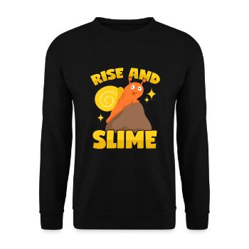 Schnecke "Rise And Slime" - Unisex Pullover - Schwarz - Vorne - Alina (178cm) & Michal (187cm)