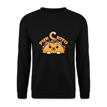 Cat Burrito Puns - Purrito - Unisex Sweatshirt - black - Front - Alina (178cm) & Michal (187cm)