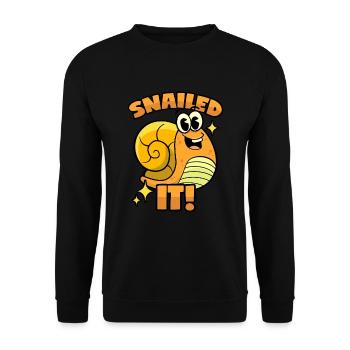 Schnecken Wortwitz - Unisex Pullover - Schwarz - Vorne - Alina (178cm) & Michal (187cm)
