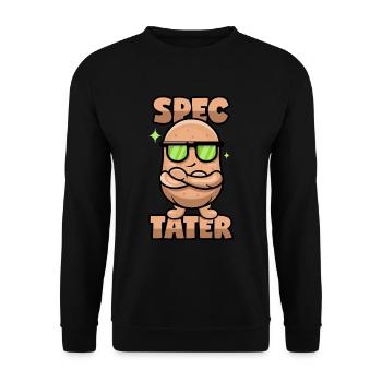 Kartoffel mit Brille - Unisex Pullover - Schwarz - Vorne - Alina (178cm) & Michal (187cm)