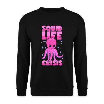 Calmar de la quarantaine-crise Poulpe Poulpe Calmar - Sweat-shirt Unisexe - noir - Devant - Alina (178cm) & Michal (187cm)