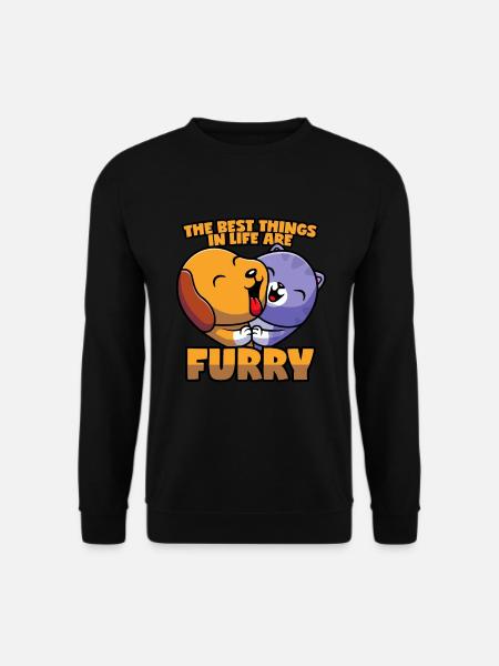 Hunde und Katzen Liebe - Unisex Pullover - Schwarz