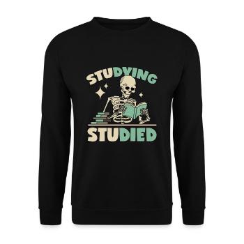 Skeleton in learning - Unisex Sweatshirt - black - Front - Alina (178cm) & Michal (187cm)