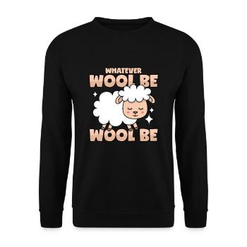Sheep wool puns - Unisex Sweatshirt - black - Front - Alina (178cm) & Michal (187cm)