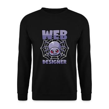 Spinne: Web Designer - Unisex Pullover - Schwarz - Vorne - Alina (178cm) & Michal (187cm)
