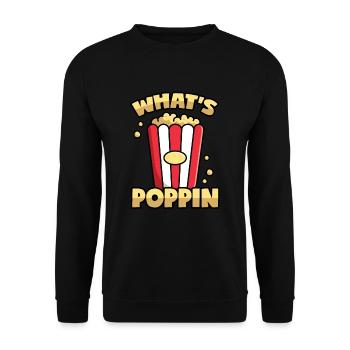 Popcorn: What's Poppin'? - Unisex Pullover - Schwarz - Vorne - Alina (178cm) & Michal (187cm)