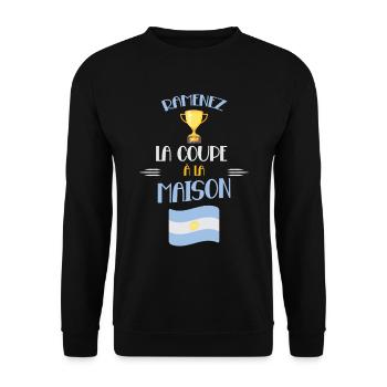 Ramenez La Coupe Cadeau Supporters Argentins - Sweat-shirt Unisexe - noir - Devant - Alina (178cm) & Michal (187cm)