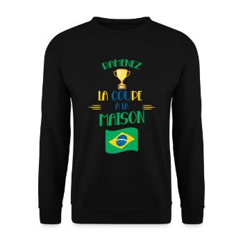Ramenez La Coupe Cadeau Supporters Brésiliens - Sweat-shirt Unisexe - noir - Devant - Alina (178cm) & Michal (187cm)