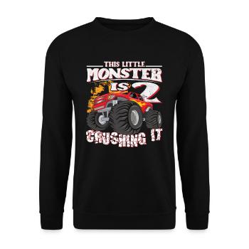 2ème anniversaire plaisante ce petit camion monstre - Sweat-shirt Unisexe - noir - Devant - Alina (178cm) & Michal (187cm)