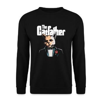 Le Cat Father Cat Father Design - Sweat-shirt Unisexe - noir - Devant - Alina (178cm) & Michal (187cm)