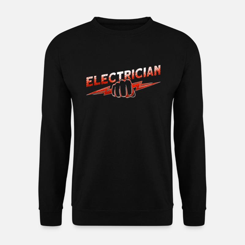 Lustiger Elektrischer Arbeiter-schädel - Unisex Pullover - Schwarz