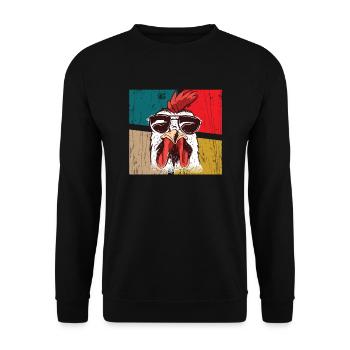 Big Hen Cool Poulet - Sweat-shirt Unisexe - noir - Devant - Alina (178cm) & Michal (187cm)