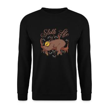 Sloth Life Chill Bro C’est ainsi que - Sweat-shirt Unisexe - noir - Devant - Alina (178cm) & Michal (187cm)